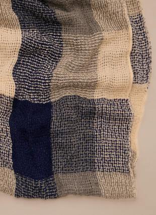 Navy Textured Weave Snood