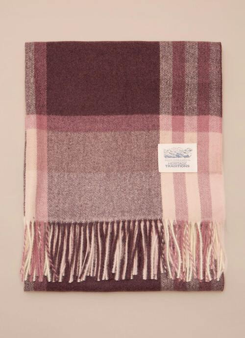 Purple Blanket Check Scarf