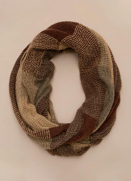 Brown Textured Weave Snood