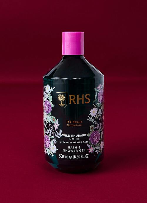 RHS Rewild Rhubarb & Mint Shower Gel 500ml
