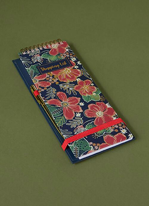 Floral Print Shopping List And Pen