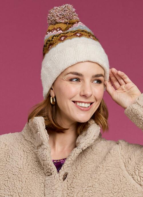 Fur Lined Fairisle Knit Hat