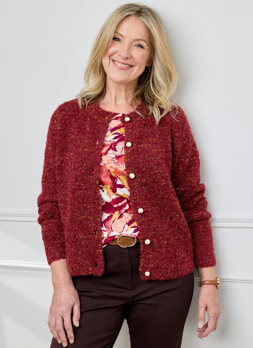 Textured Wool Blend Cardigan