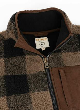 Printed Sherpa Check Fleece Jacket