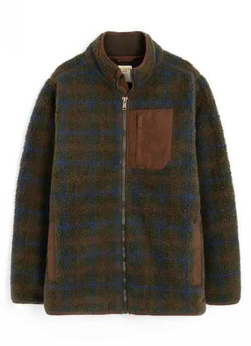Printed Sherpa Check Fleece Jacket