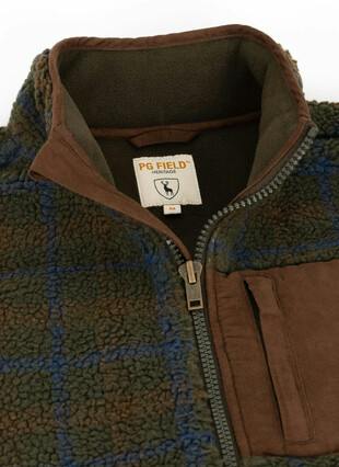 Printed Sherpa Check Fleece Jacket